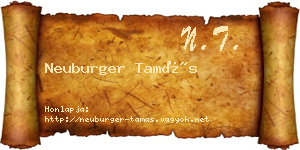 Neuburger Tamás névjegykártya
